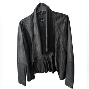 s.a.s. Leather Peplum Jacket